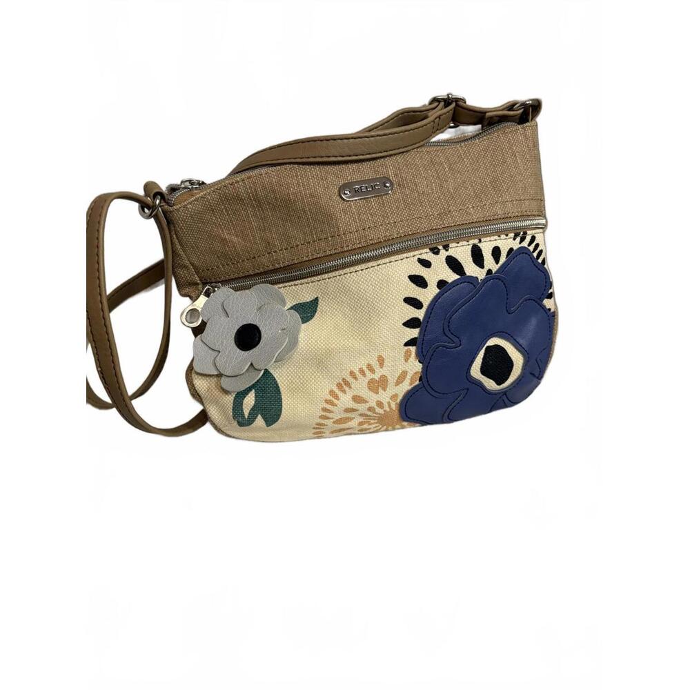 Relic Purse with Faux leather flowers.